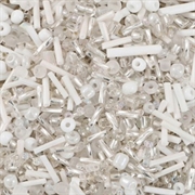 Seed Beads. Hvid variation. 1.5 - 4.5 mm. 1000 stk.